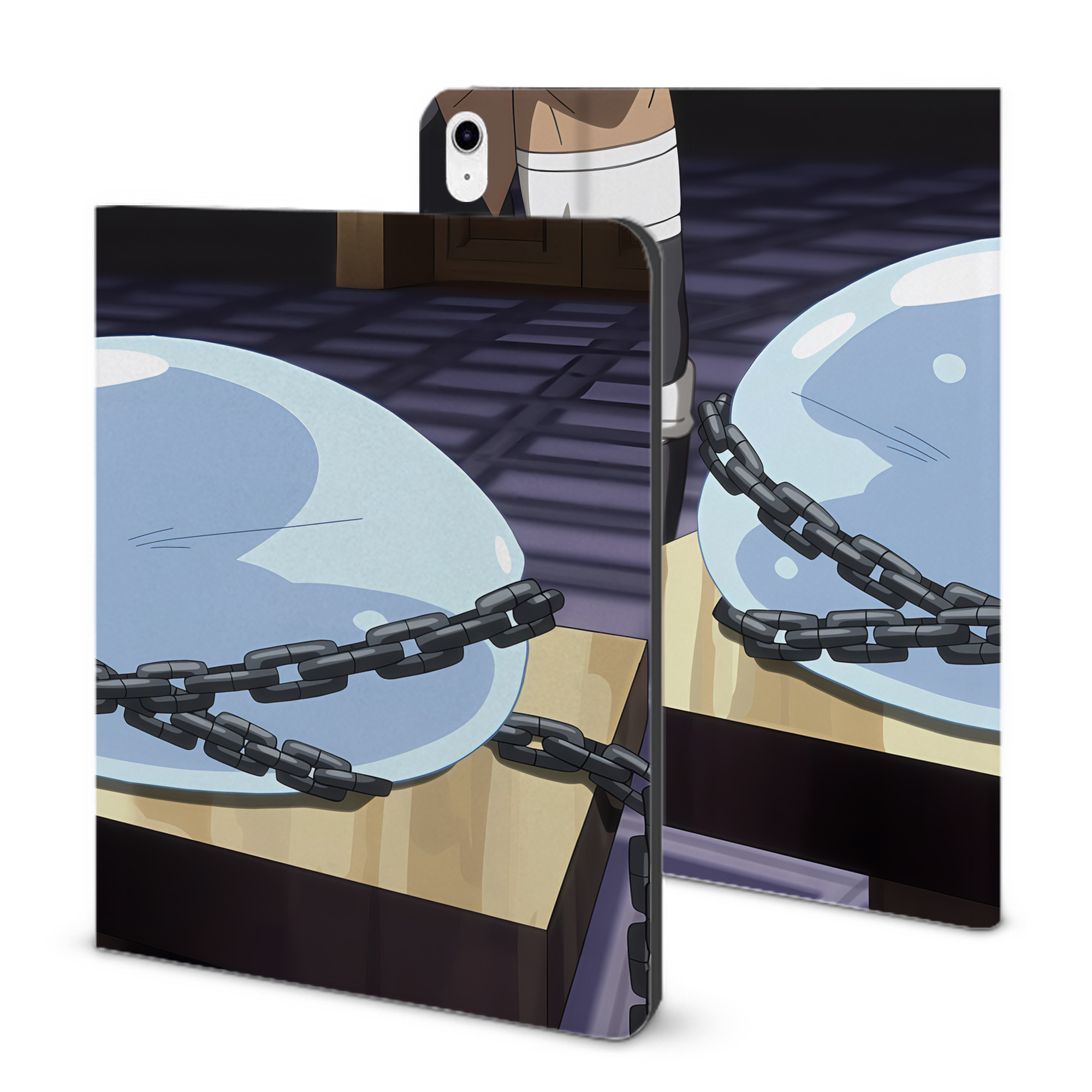 （画像用） 転スラ Regarding Reincarnated to Slime IPad ケース ブック型 PUレザー TPU 耐衝撃 軽量 薄型 ペン収納なし 全面保護 IPad 各モデル対応